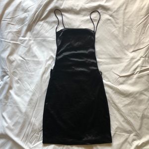 Motel Rocks Kozue black satin dress